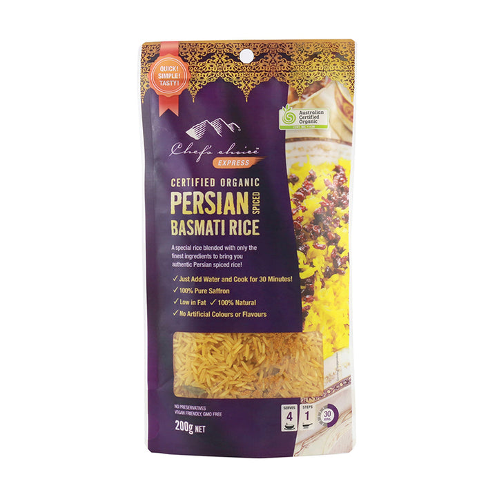 Chef's Choice Certified Organic Express Persian Spiced Basmati Rice 200g