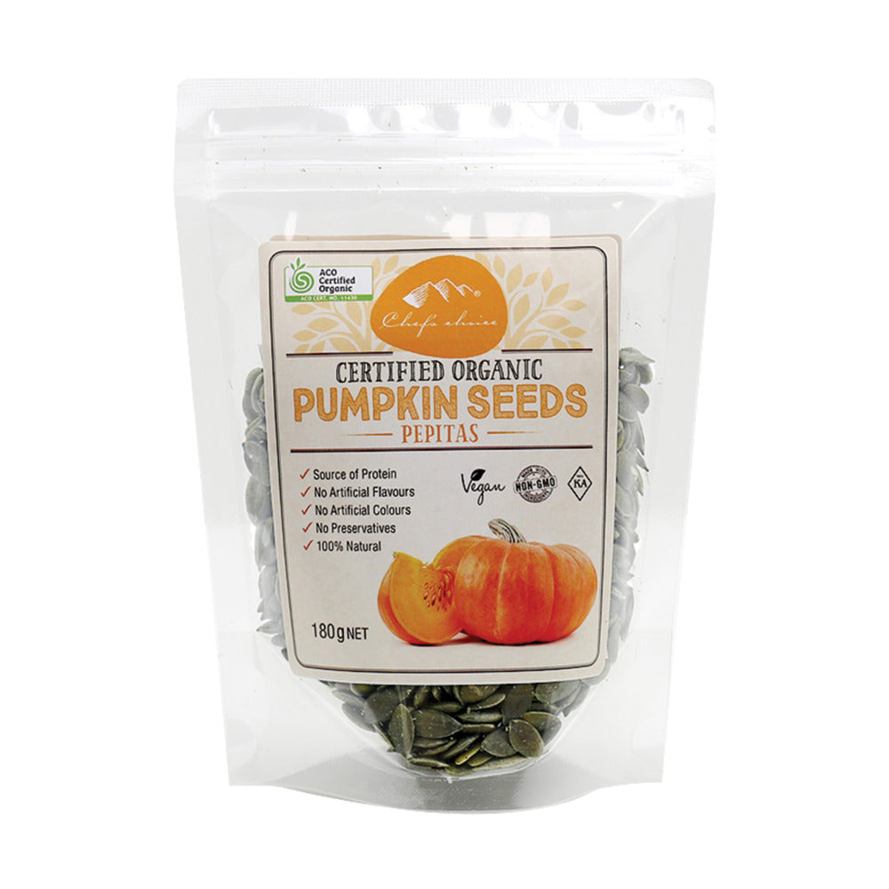 Chef's Choice Certified Organic Pumpkin Seeds Pepitas 180g