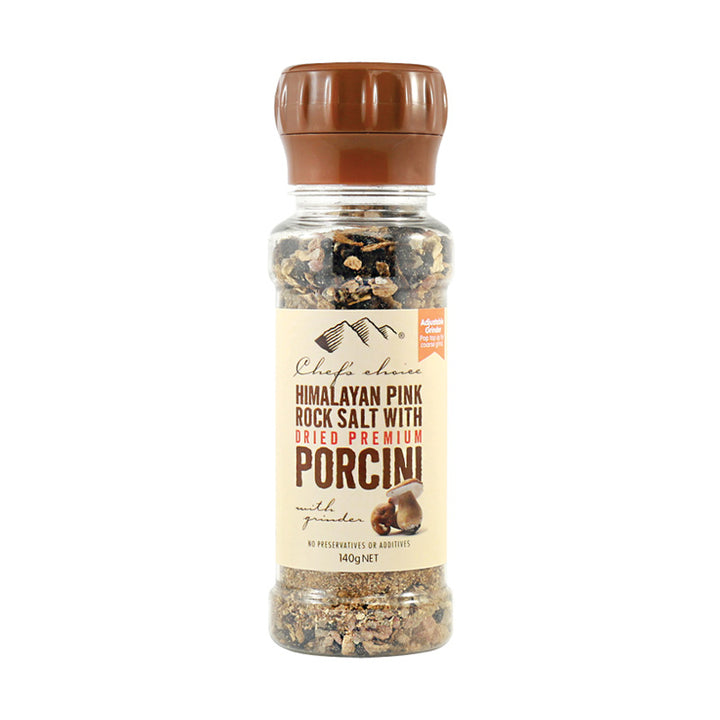 Chef's Choice Himalayan Pink Rock Salt with Dried Premium Porcini Grinder 140g