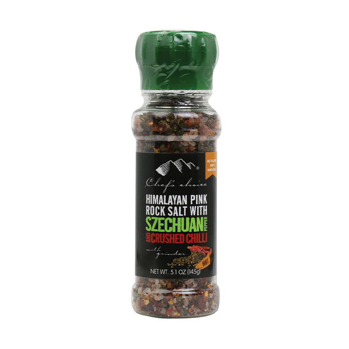 Chef's Choice Himalayan Pink Rock Salt with Szechuan Pepper & Crushed Chilli Grinder 145g
