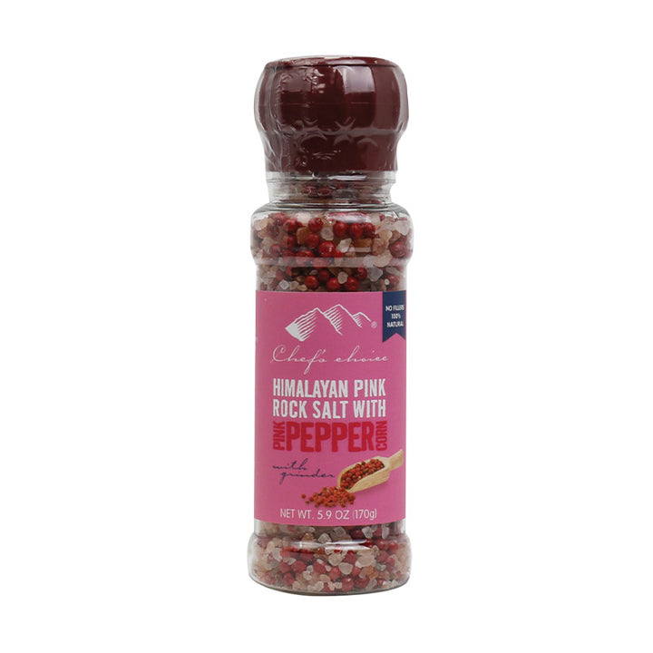 Chef's Choice Himalayan Pink Rock Salt with Pink Peppercorn Grinder 170g