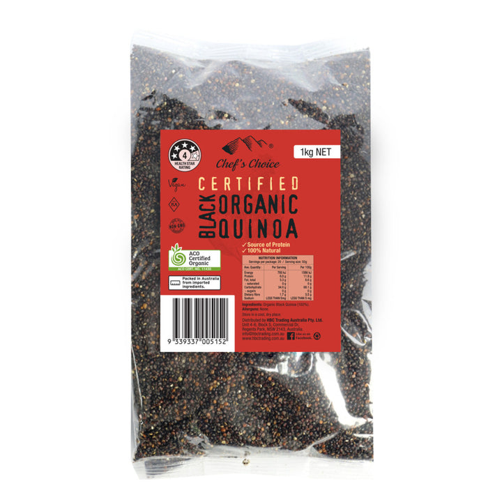 Chef's Choice Certified Organic Black Quinoa 1kg